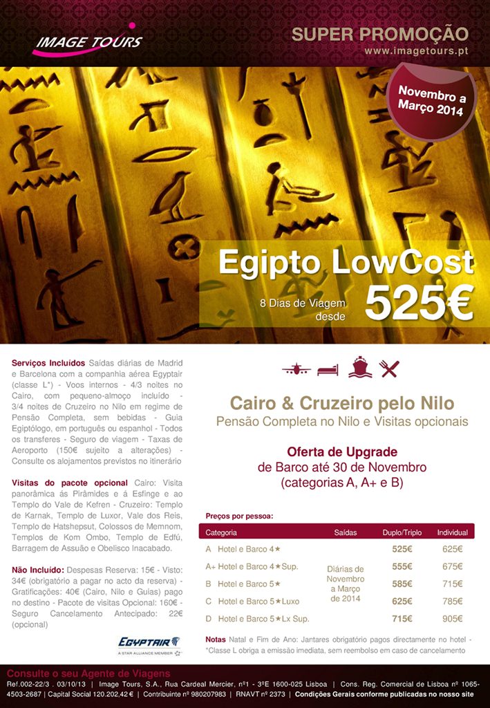 Promoção Egipto Low Cost com cruzeiro Nilo
