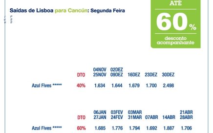 Ofertas de Inverno Riviera Maya até Abril 2014