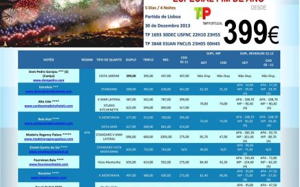 Promoção Especial Passagem de Ano Madeira 2013