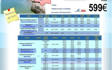 Promoção ilha da Boavista Cabo Verde Janeiro 2014