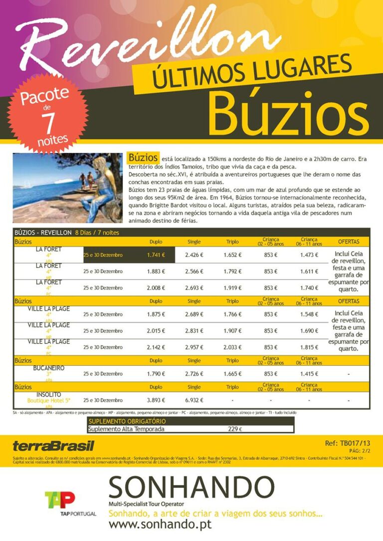 Promoção Reveillon 2013 Ultimos lugares Buzios