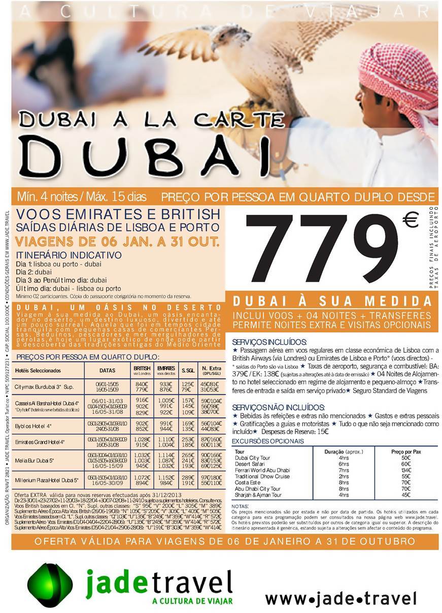 Promoção Dubai à sua medida para viagens até Outubro 2014