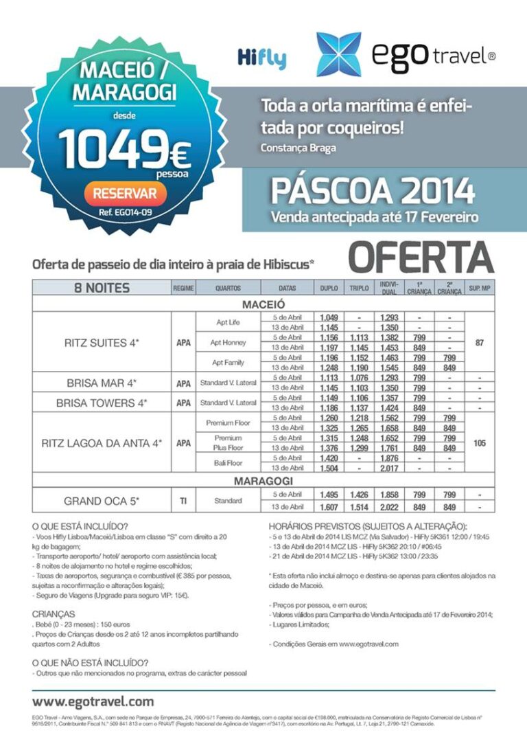 Promoção Férias da Páscoa 2014 Maceió Brasil