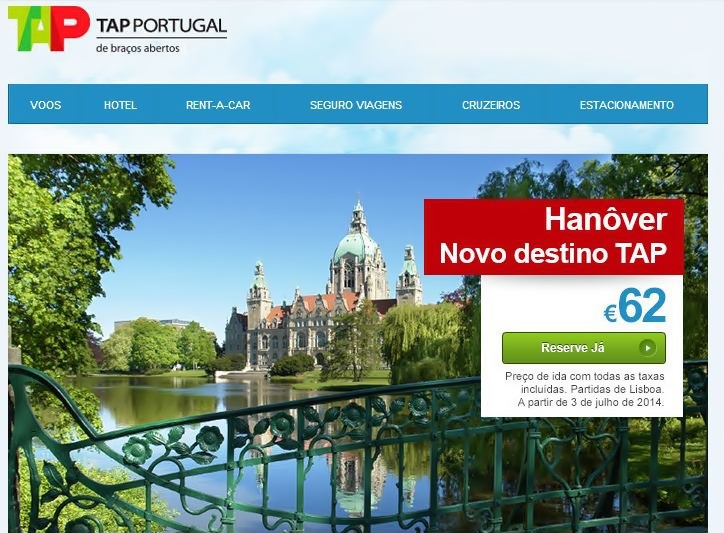 Promoção voo Hanover novo destino TAP a parti de Julho 2014