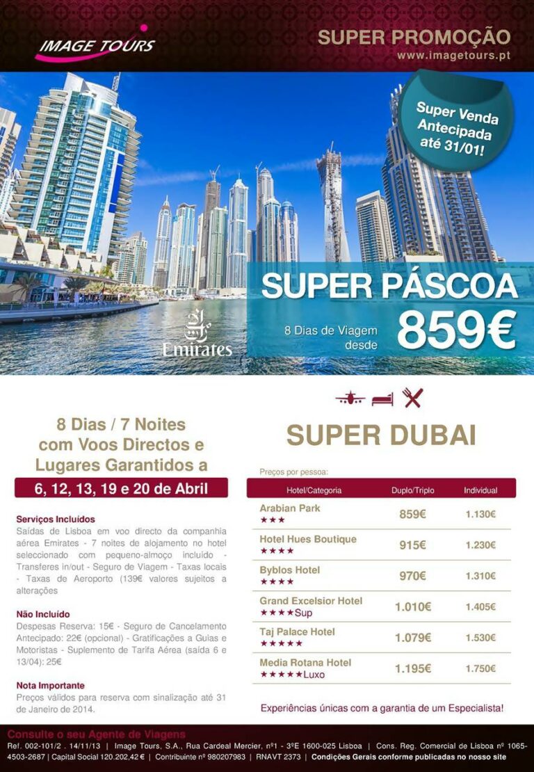 Promoção férias Dubai Páscoa 2014