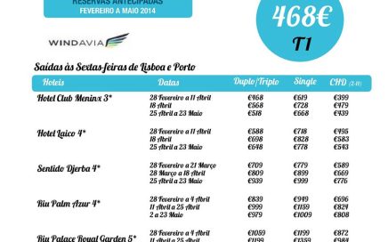 ilha de Djerba Pascoa e Carnaval até Maio 2014