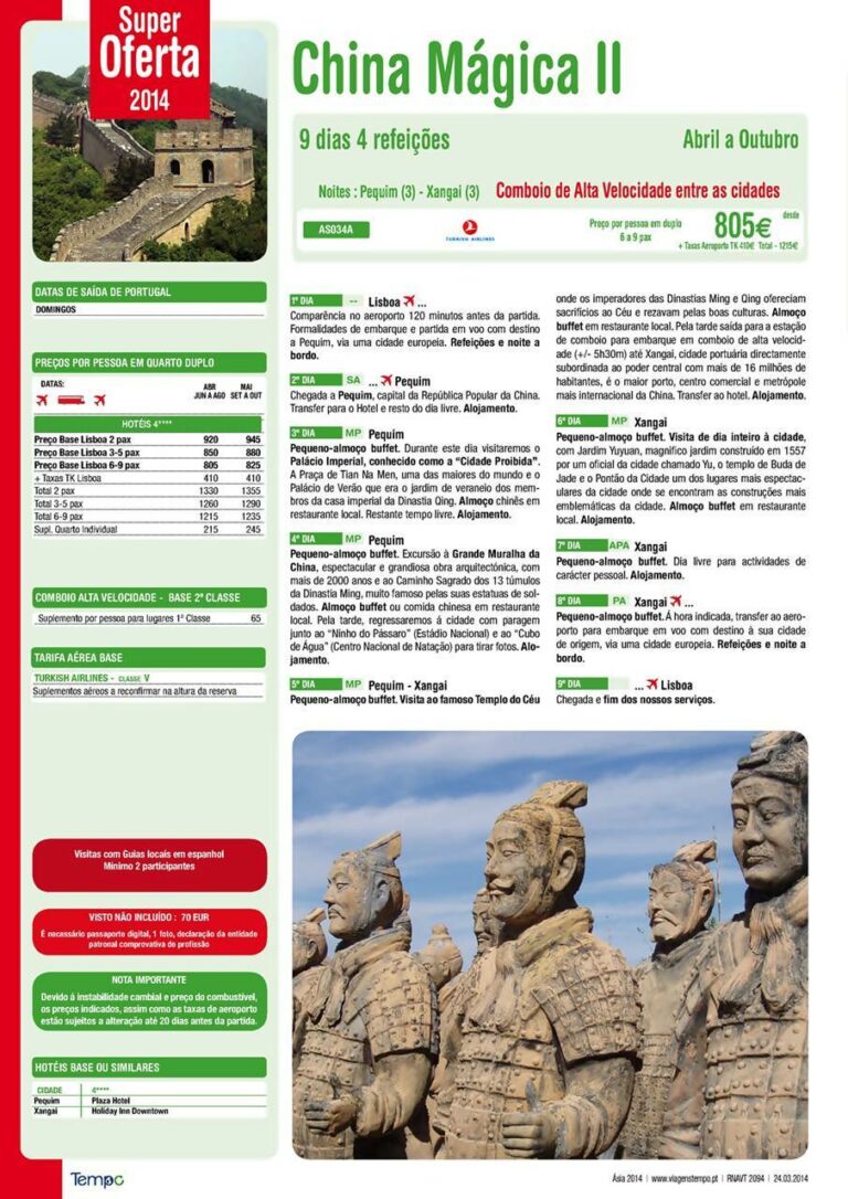 Super Oferta Férias a Oriente na China em 2014
