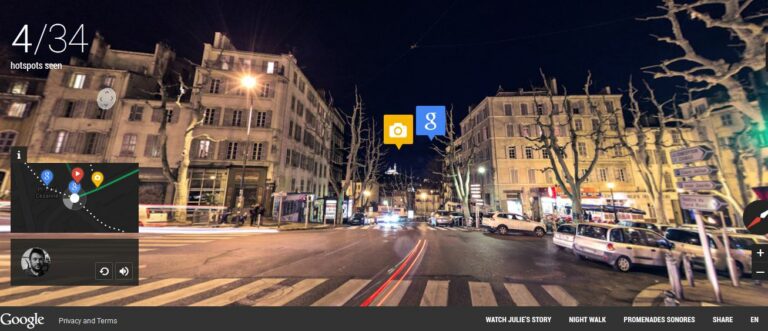 Turista Virtual noturno do Google