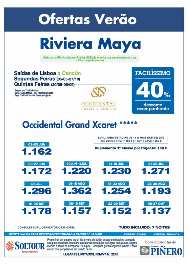 Oferta de Verão Riviera Maya 2014