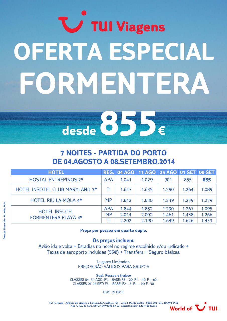 Oferta Especial Formentera Agosto