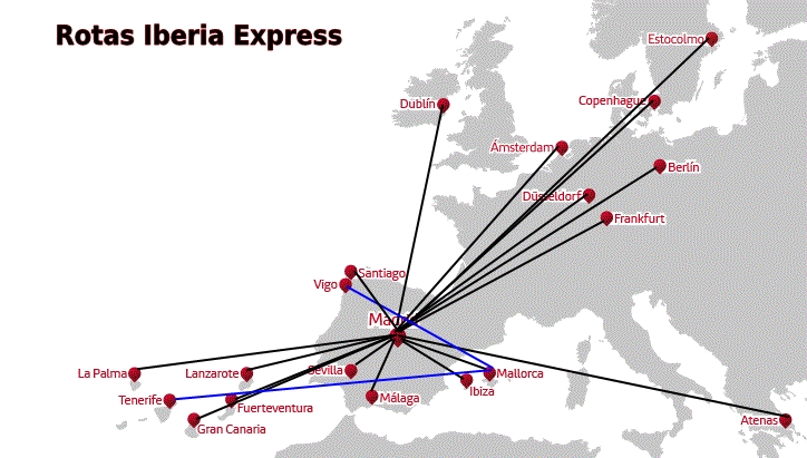 Rotas Iberia Express