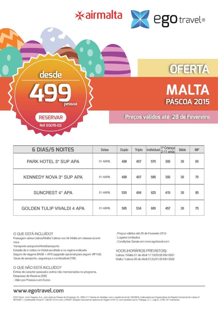 Promoção Férias ilha de Malta para a Páscoa 2015