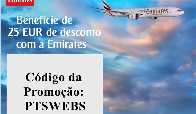 Beneficie de 25 euros de desconto com a Emirates na compra do seu voo