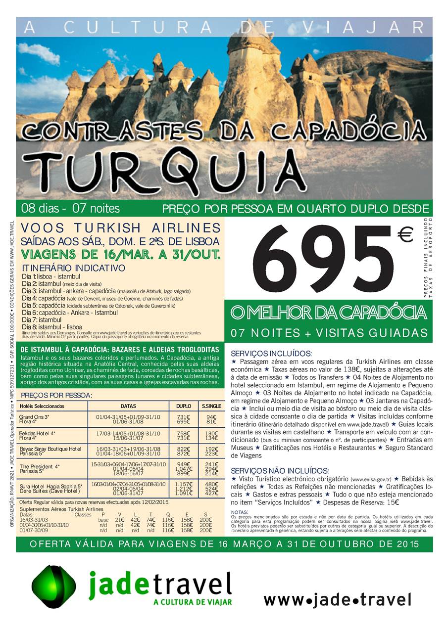 Contrastes da Capadócia 2015 desde 695€