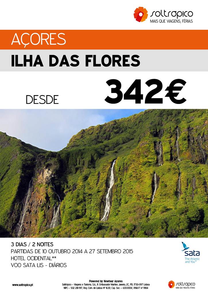 Promoção de Férias na ilha das Flores nos Açores com partidas até 27 de Setembro 2015