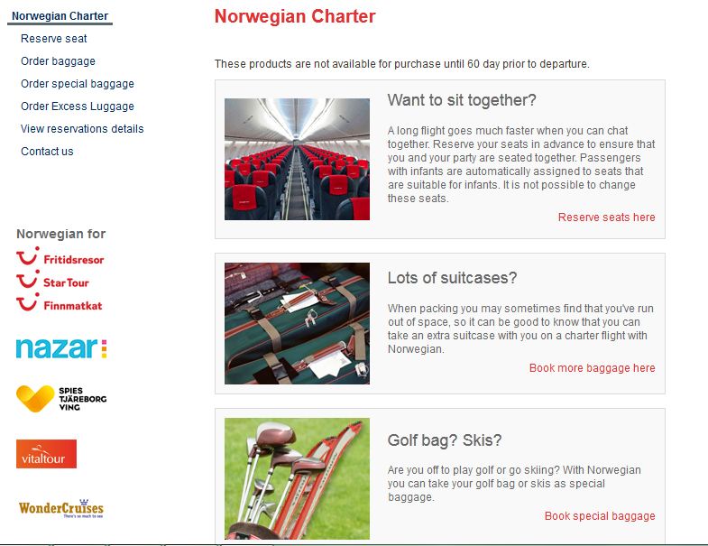 Norwegian faz charters para Portugal