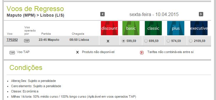 Novo horário Voo TAP Maputo Lisboa