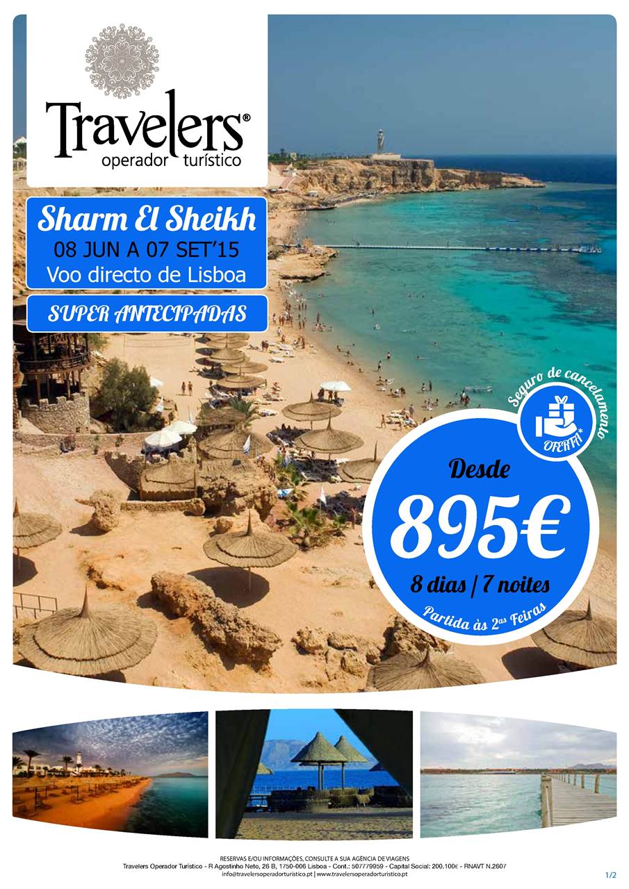 Promoção para viagens de férias em Sharm El Sheikh no Verão de 2015