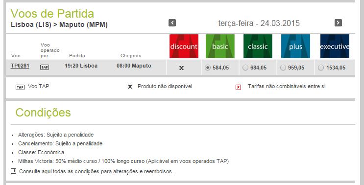 Voo Lisboa Maputo TAP Portugal Novo horário