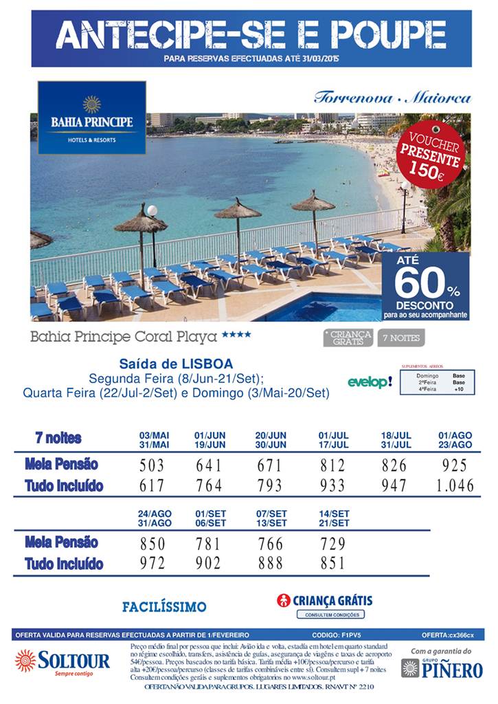 Antecipe-se e Poupe Maiorca Verão 2015 desde 503€