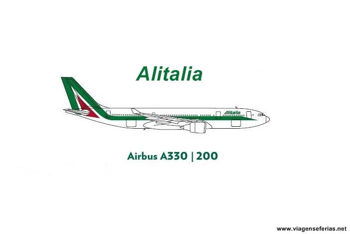 Avião A330 da Alitalia na rota Veneza - Abu Dhabi
