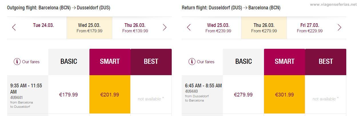 Novos códigos de voo Germanwings Barcelona Dusseldorf