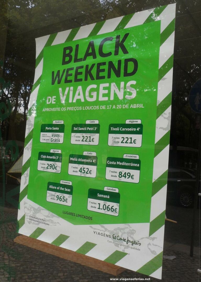 Black Weekend Viagens El Corte Ingles até 20-04-2015