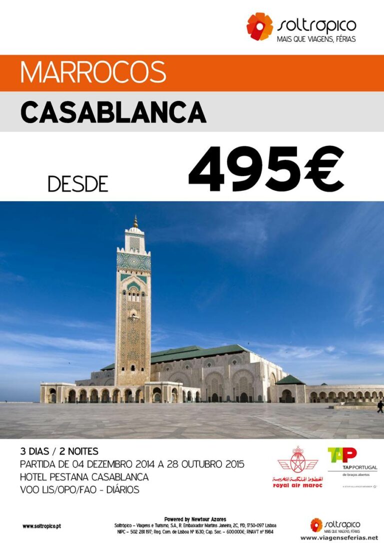 Casablanca Marrocos partidas até 28-10-2015 desde 495€