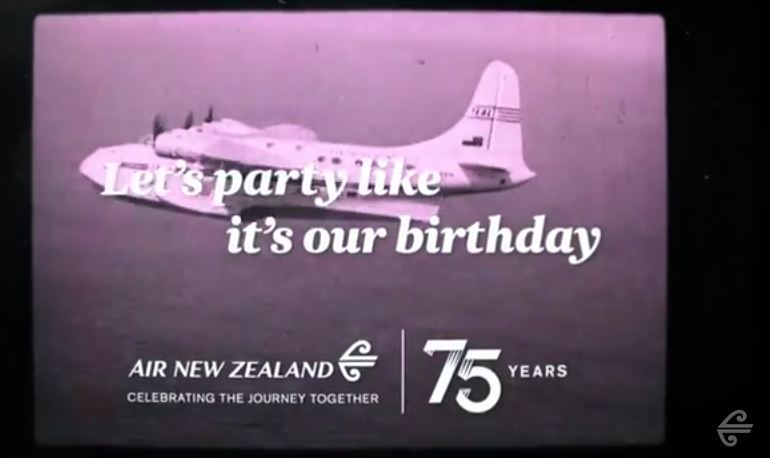 O 1º voo da Air New Zealand foi a 75 anos