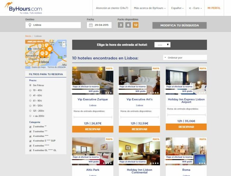 Pagar apenas 3, 6 ou 12 horas por um quarto de hotel