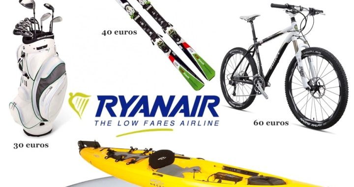Preço do transportes de equipamentos desportivos na Ryanair