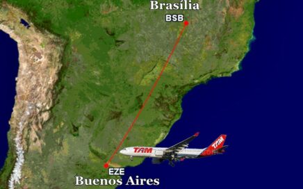 Rota TAM Linhas Aéreas ente Brasília e Buenos Aires