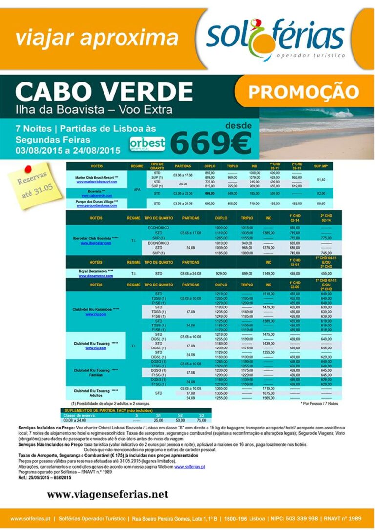 Desde 669 férias na Boavista em Cabo Verde 08-2015