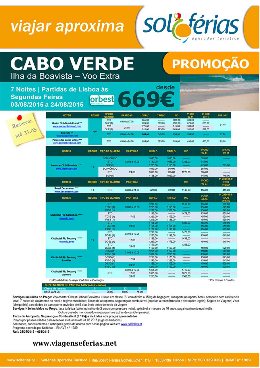 Desde 669 férias na Boavista em Cabo Verde 08-2015