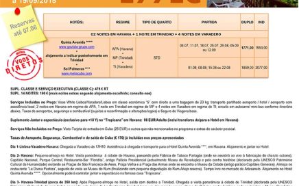 Circuito Cuba Colonial a 1771€ Verão 2015