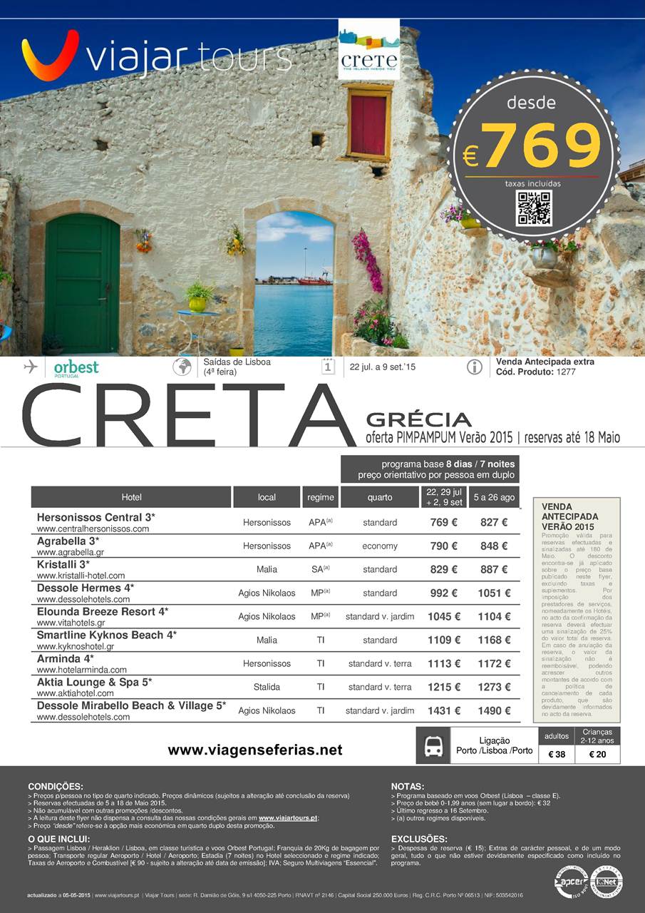 Férias Creta Verão 2015 desde 769€