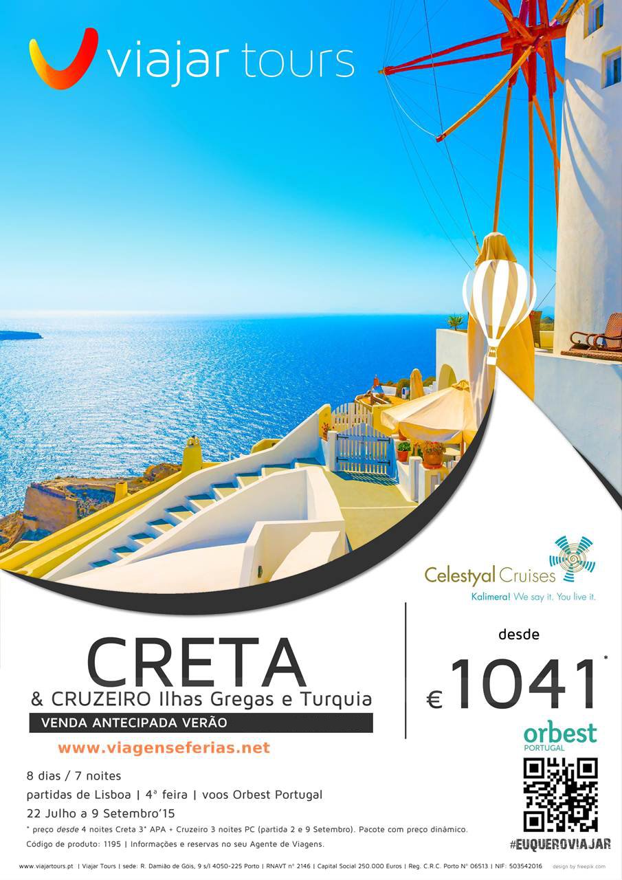 Férias em Creta com Cruzeiro Verão 2015 desde 1041€