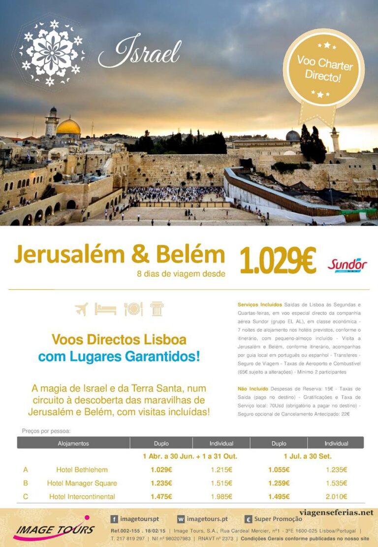 Viagem a Jerusalem e Belem em 2015 desde 1029€