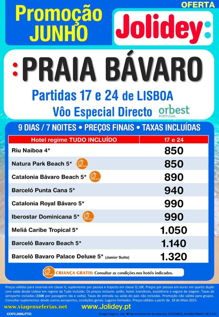 Punta Cana desde 850€ a 17 e 24 de Junho 2015