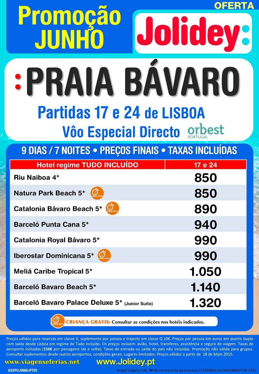 Punta Cana desde 850€ a 17 e 24 de Junho 2015