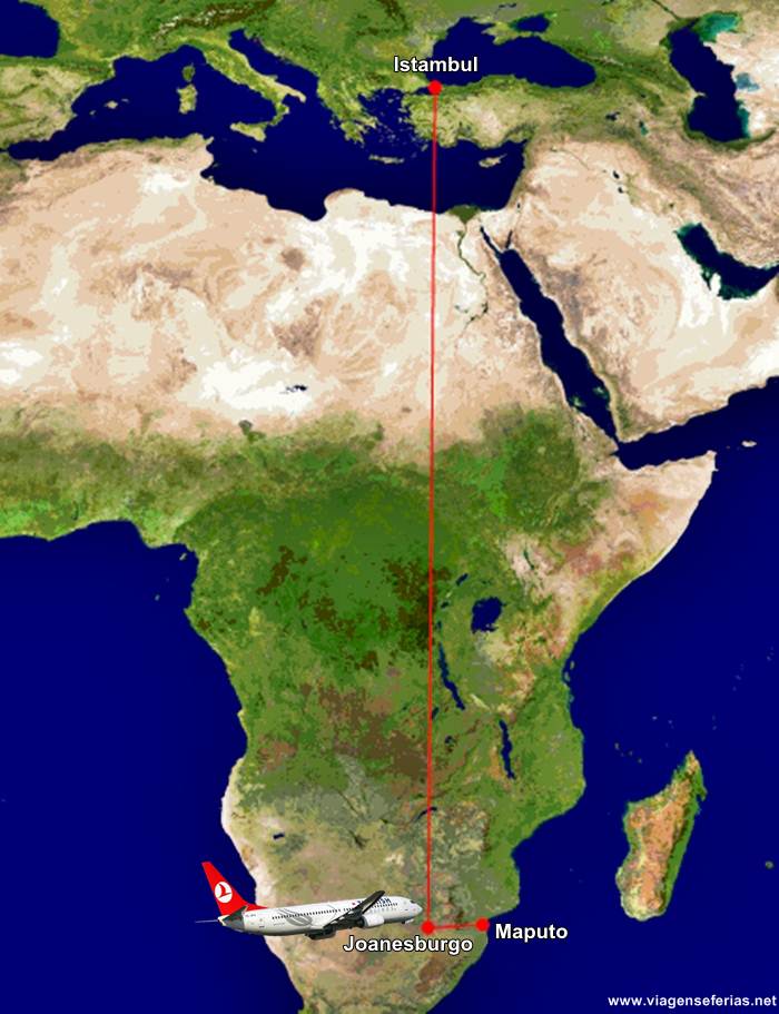 Rota Istambul-Maputo da Turkish Airlines