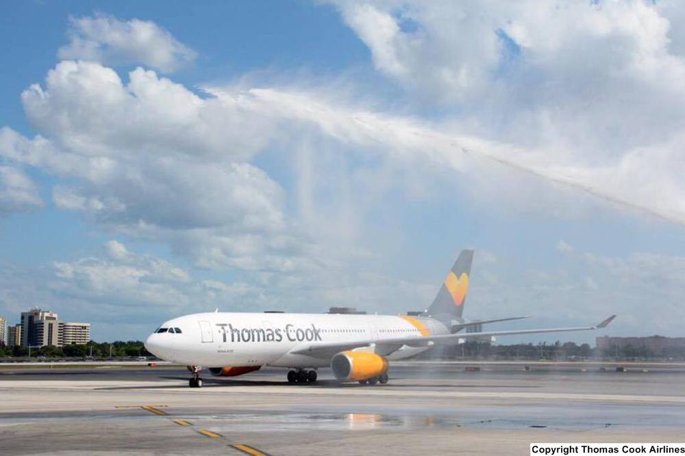 Chegada da Thomas Cook Airlines no dia 3 de Maio a Miami