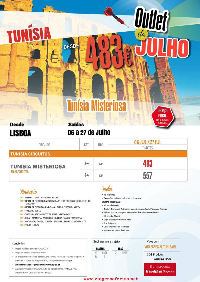 Tunísia Misteriosa (Férias) em Julho 2015