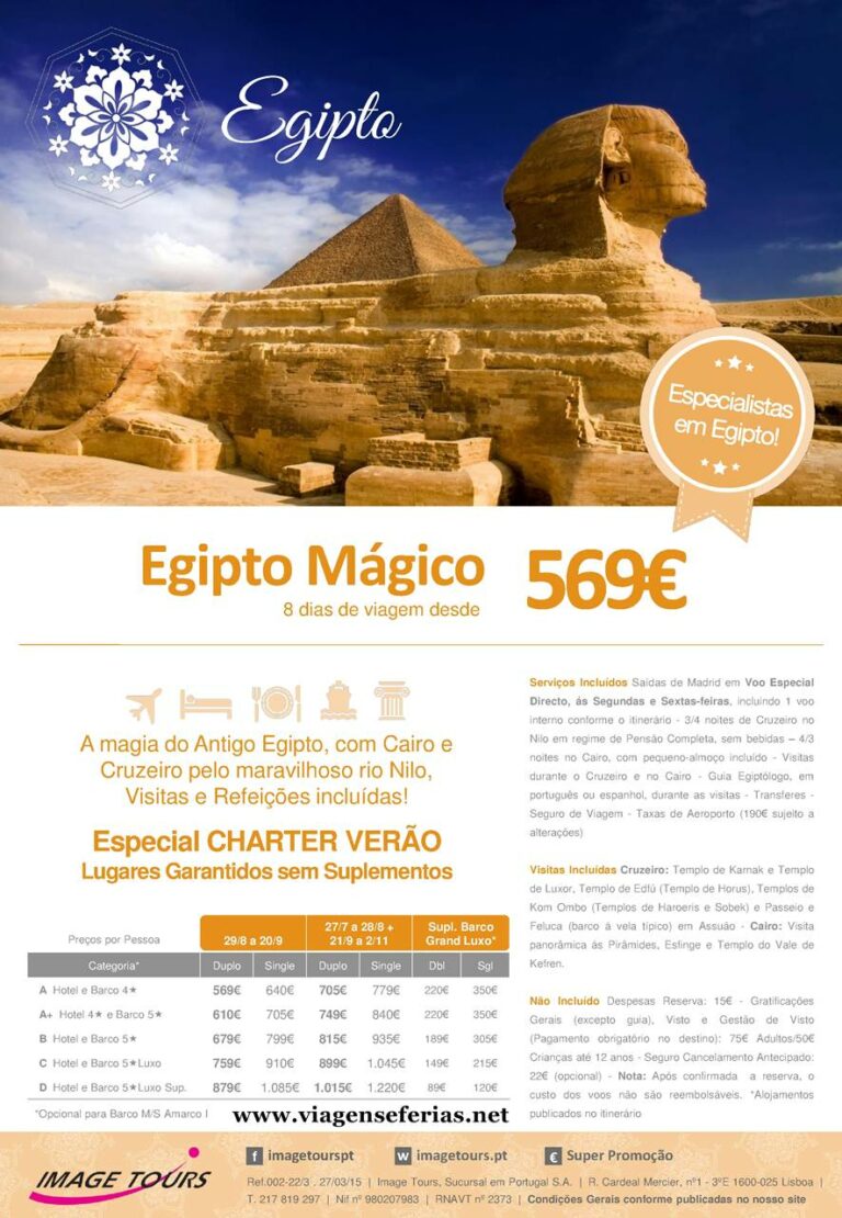 Desde 569€ Férias Egipto Mágico em 2015