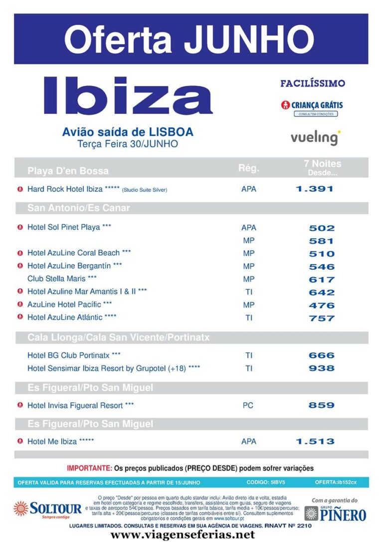 Férias Ibiza a 30 de Junho 2015