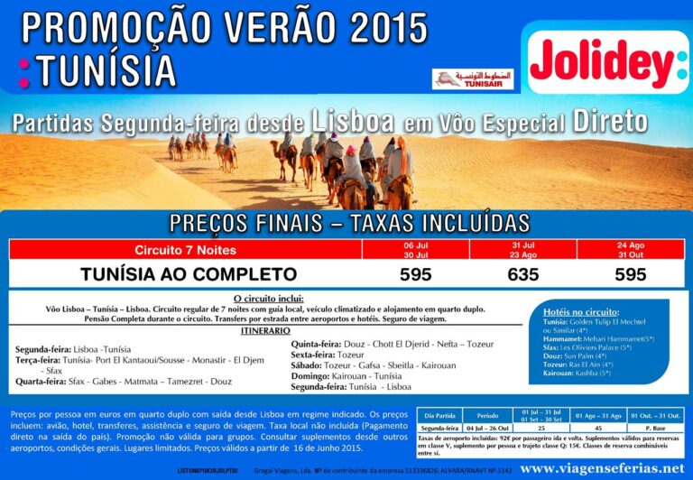 Circuito Verão 2015 Tunísia desde 595€