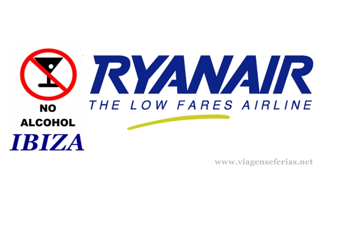 Bebidas alcoolicas proibidas nos voos Ryanair para Ibiza