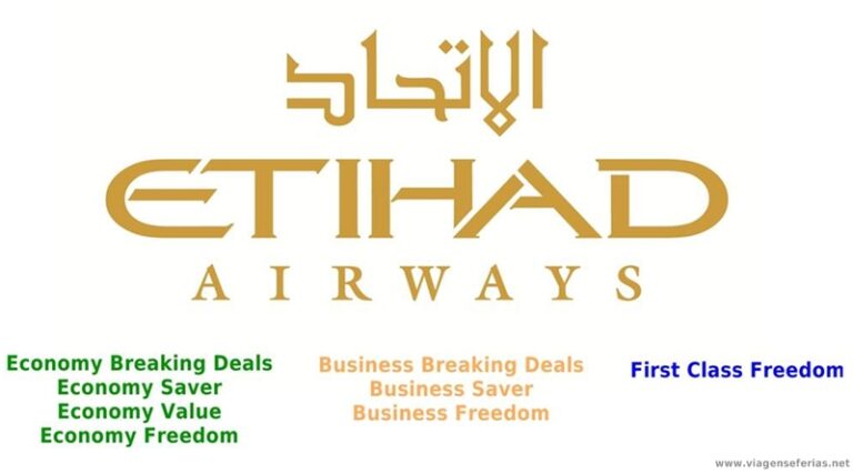8 tarifas de avião da Etihad Airways