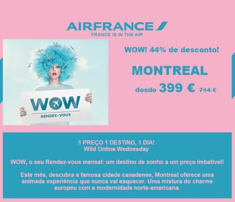 Montreal a 399€ com desconto da Air France para voos em 2015