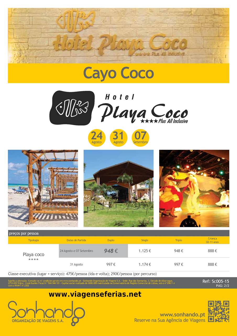 948€ ultimas saidas de Agosto Férias Cayo Coco em 2015